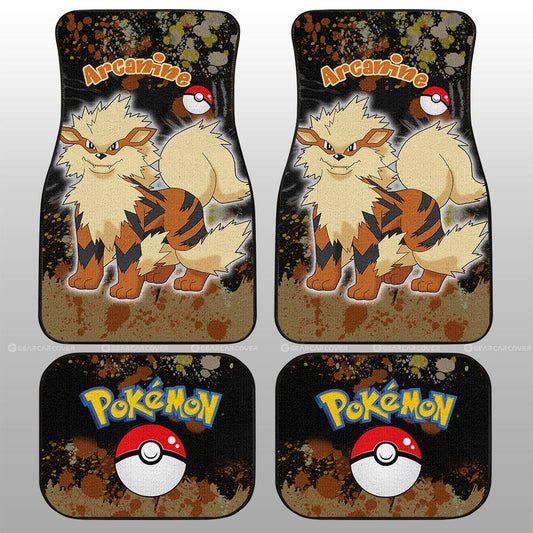 Arcanine Car Floor Mats Custom Tie Dye Style Anime Car Accessories - Gearcarcover - 2