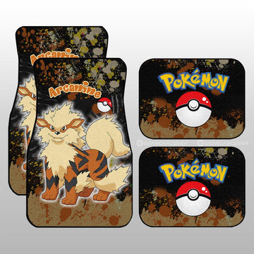 Arcanine Car Floor Mats Custom Tie Dye Style Anime Car Accessories - Gearcarcover - 1