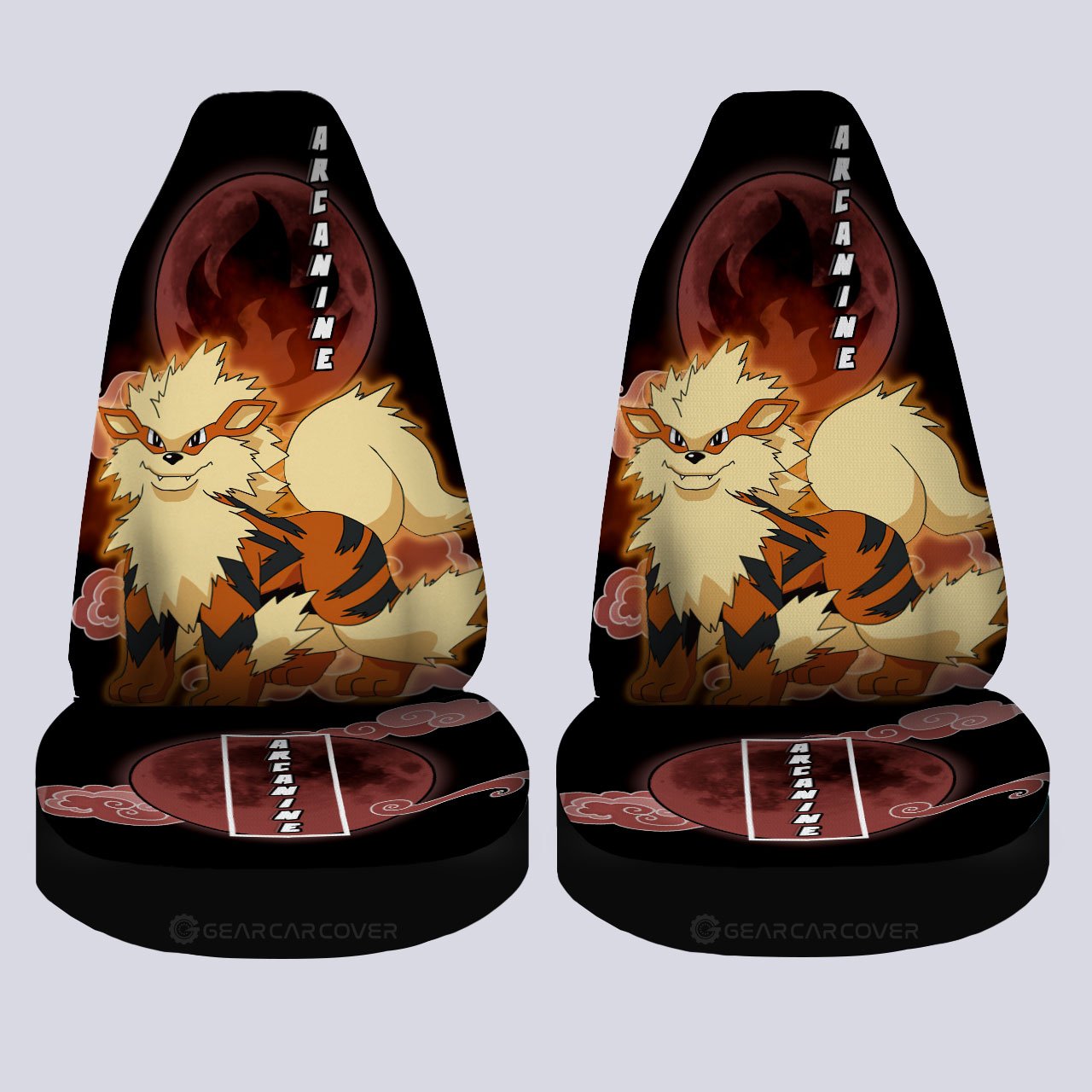 Arcanine Car Seat Covers Custom Anime Car Accessories For Anime Fans - Gearcarcover - 4