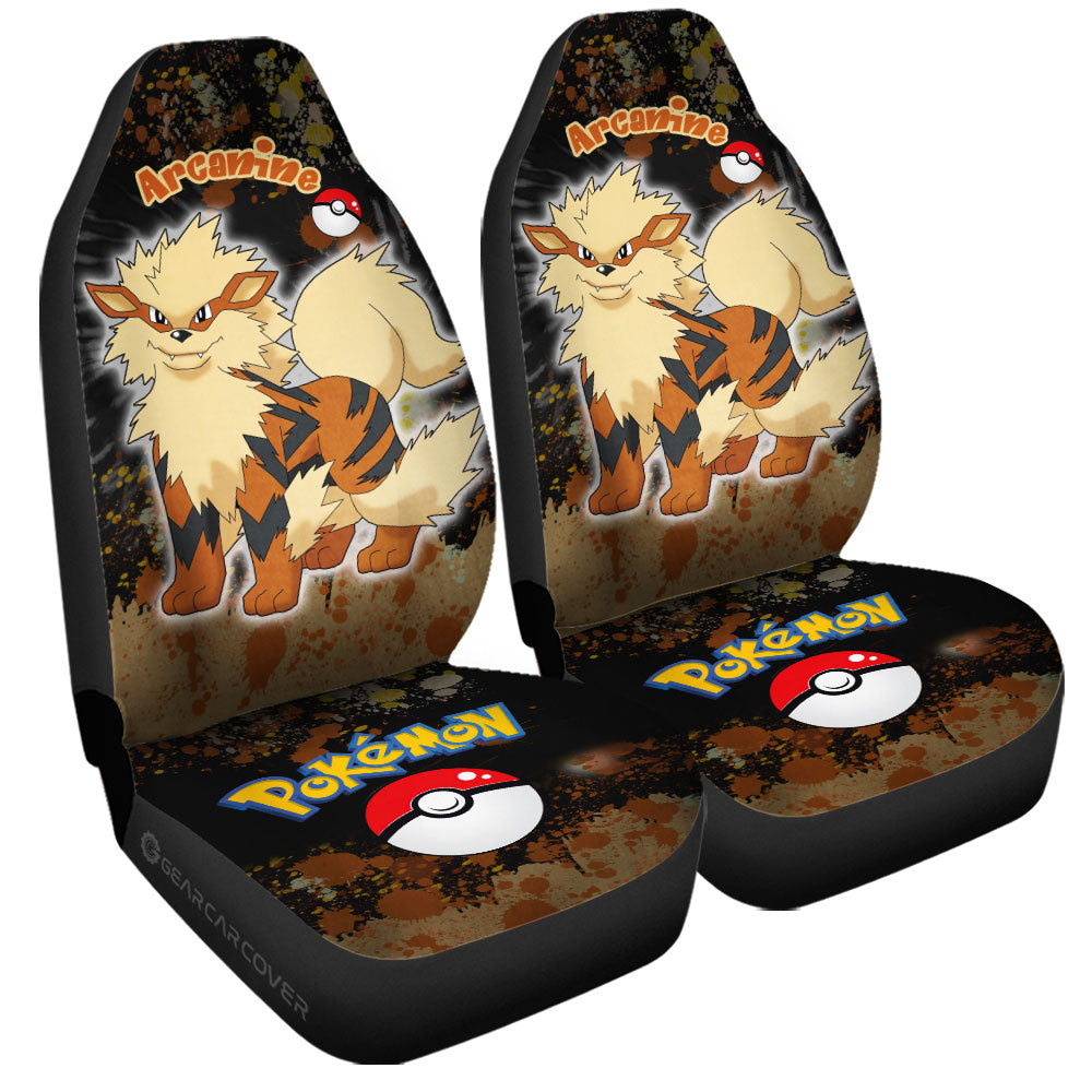 Arcanine Car Seat Covers Custom Tie Dye Style Anime Car Accessories - Gearcarcover - 3