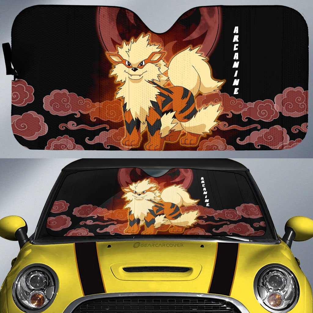 Arcanine Car Sunshade Custom Anime Car Accessories For Anime Fans - Gearcarcover - 1