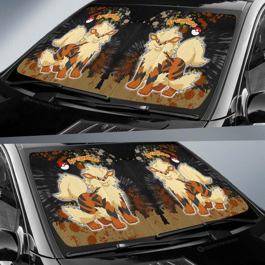 Arcanine Car Sunshade Custom Tie Dye Style Anime Car Accessories - Gearcarcover - 2