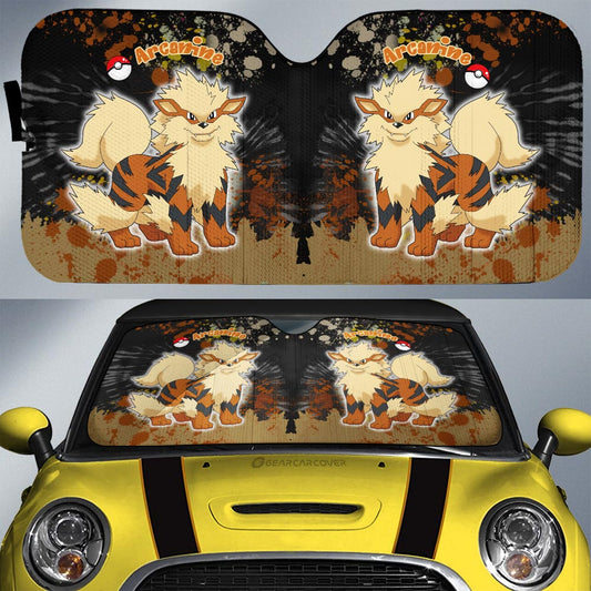 Arcanine Car Sunshade Custom Tie Dye Style Anime Car Accessories - Gearcarcover - 1