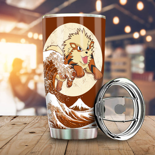 Arcanine Tumbler Cup Custom Pokemon Car Accessories - Gearcarcover - 1