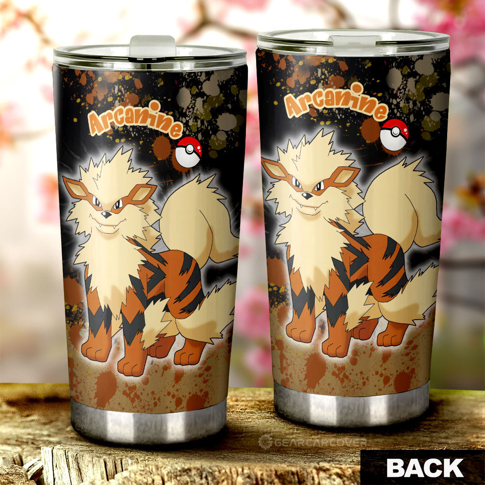 Arcanine Tumbler Cup Custom Tie Dye Style Anime Car Accessories - Gearcarcover - 3