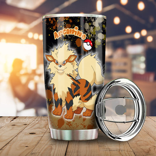 Arcanine Tumbler Cup Custom Tie Dye Style Anime Car Accessories - Gearcarcover - 1