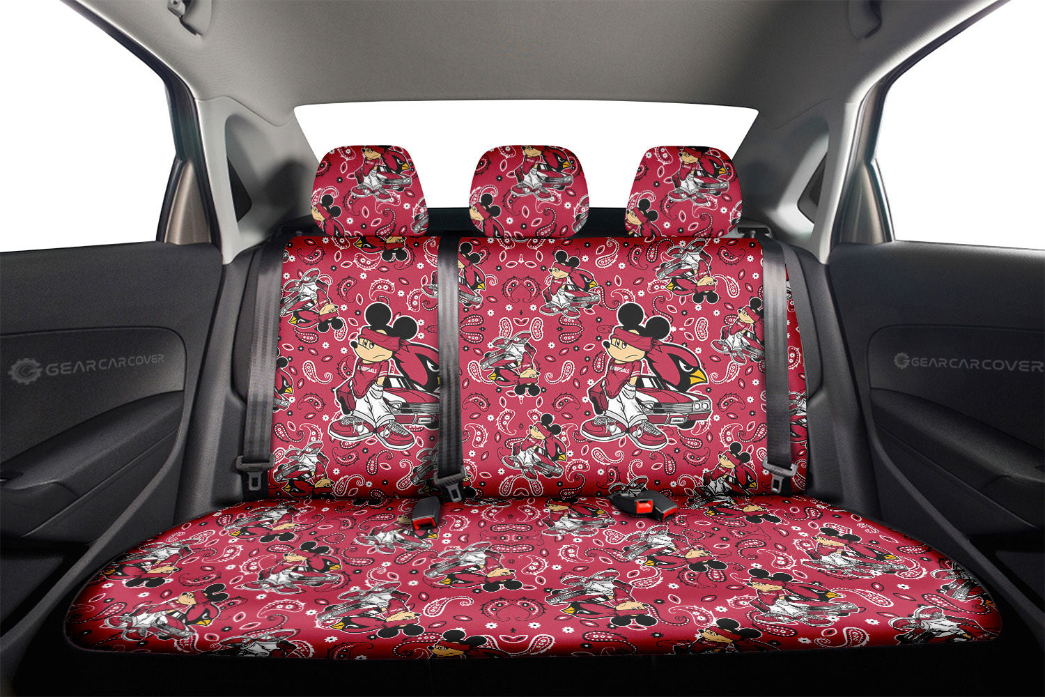 Arizona Cardinals Car Back Seat Covers Cartoon Theme Collection - Gearcarcover - 2
