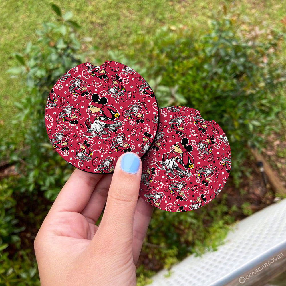 Arizona Cardinals Car Coaster Set Cartoon Theme Collection - Gearcarcover - 3