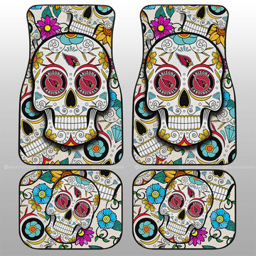 Arizona Cardinals Car Floor Mats Custom Sugar Skull Car Accessories - Gearcarcover - 1