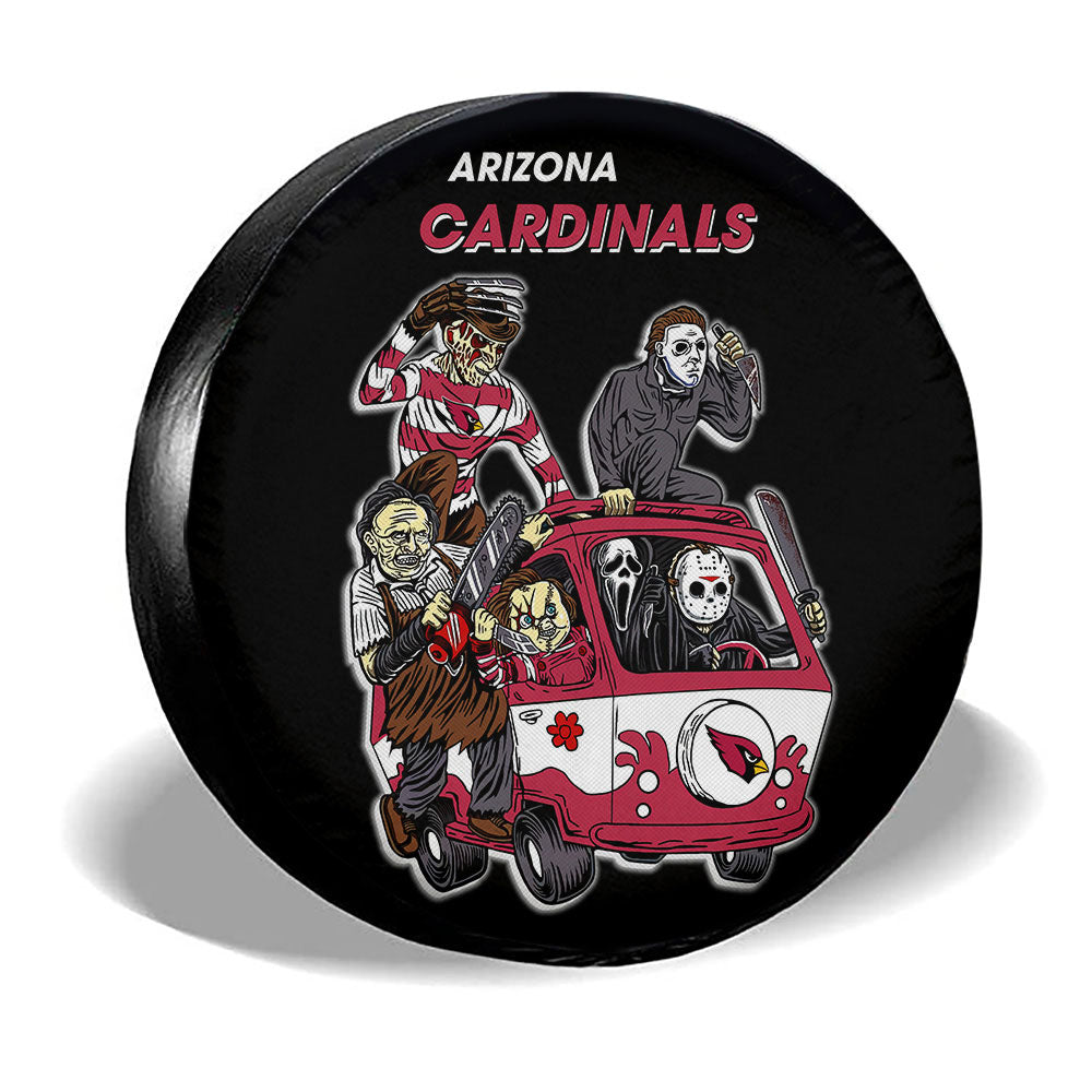 Arizona Cardinals Spare Tire Covers Horror Characters Car Accessories - Gearcarcover - 3