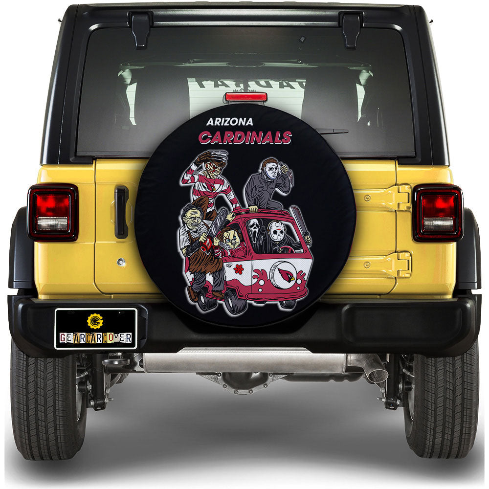 Arizona Cardinals Spare Tire Covers Horror Characters Car Accessories - Gearcarcover - 1