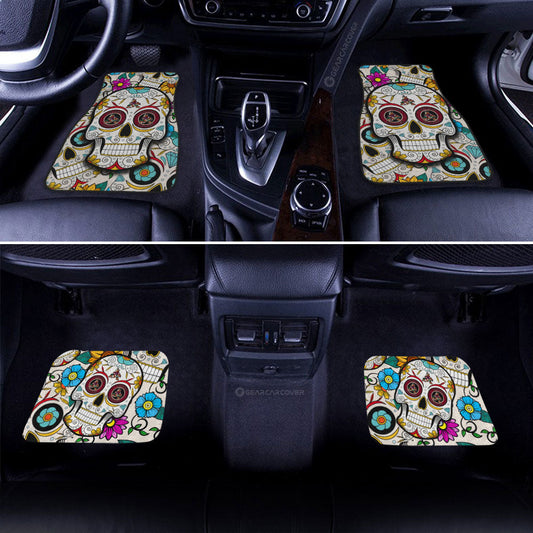 Arizona Coyotes Car Floor Mats Custom Sugar Skull Car Accessories - Gearcarcover - 2