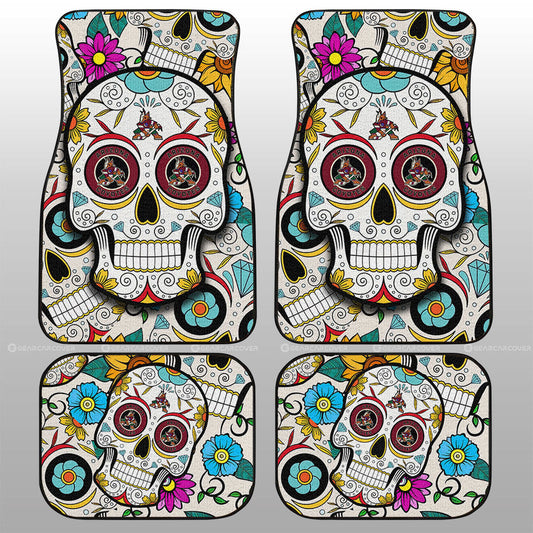 Arizona Coyotes Car Floor Mats Custom Sugar Skull Car Accessories - Gearcarcover - 1