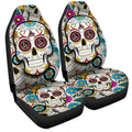Arizona Coyotes Car Seat Covers Custom Sugar Skull Car Accessories - Gearcarcover - 3