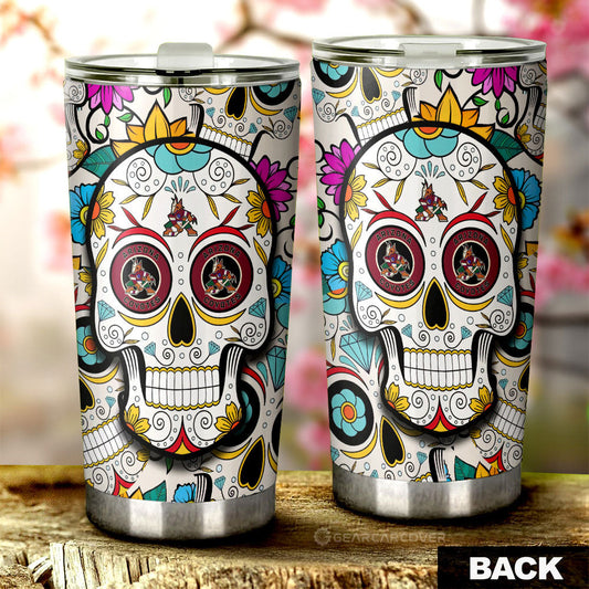 Arizona Coyotes Tumbler Cup Custom Sugar Skull Car Accessories - Gearcarcover - 2