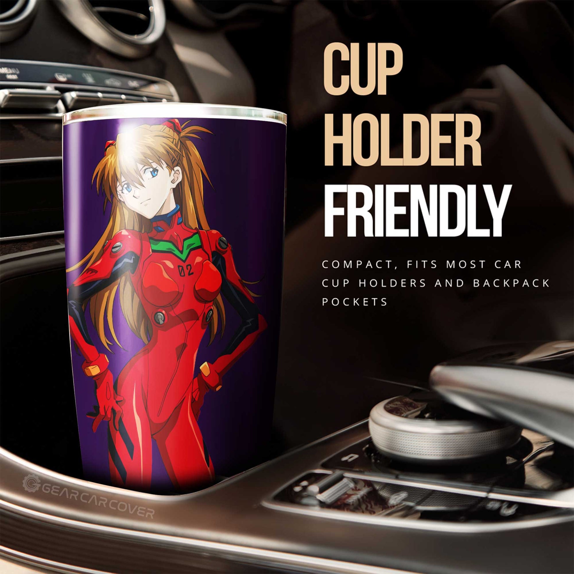 Asuka Langley Soryu Tumbler Cup Custom NGE Car Accessories - Gearcarcover - 2