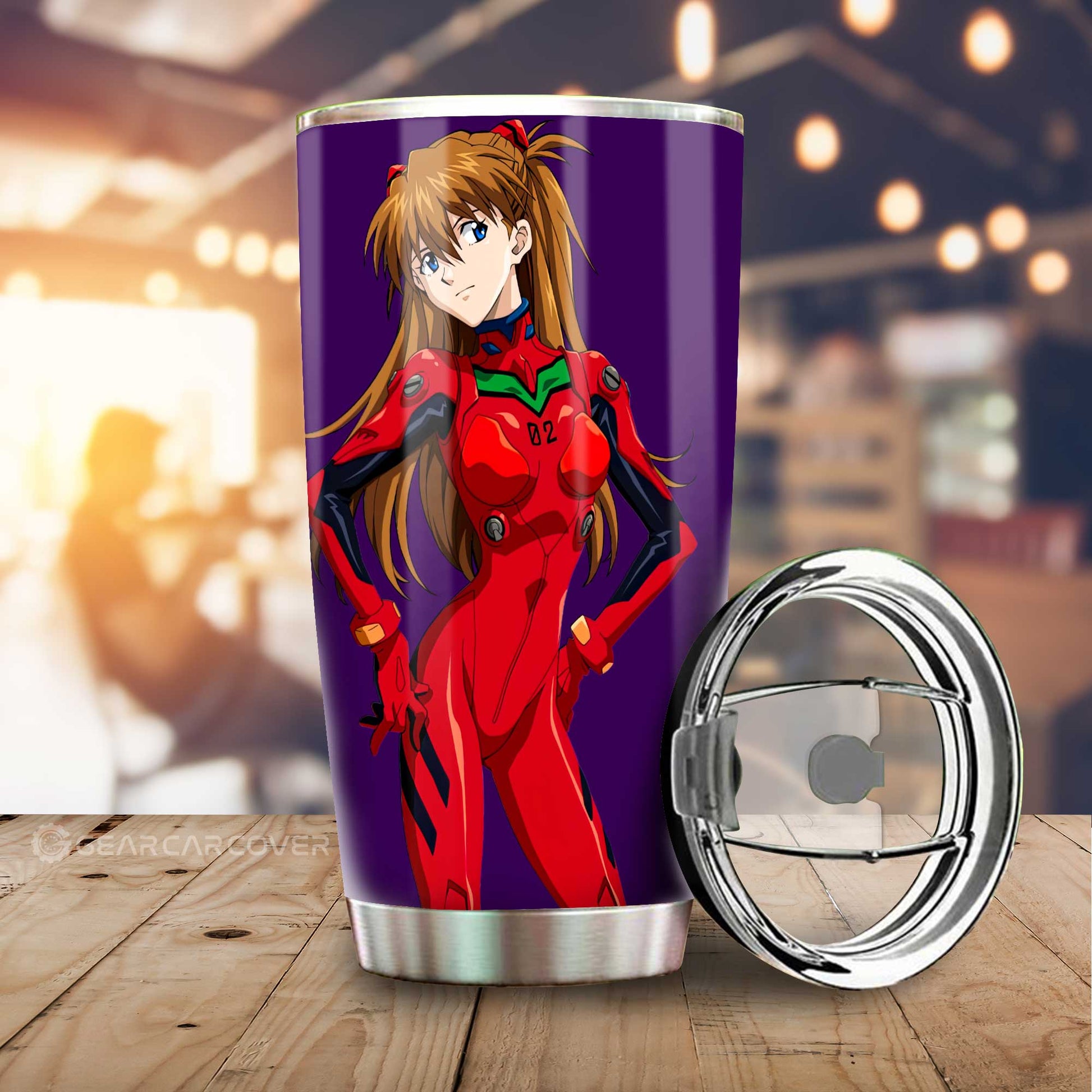 Asuka Langley Soryu Tumbler Cup Custom NGE Car Accessories - Gearcarcover - 1