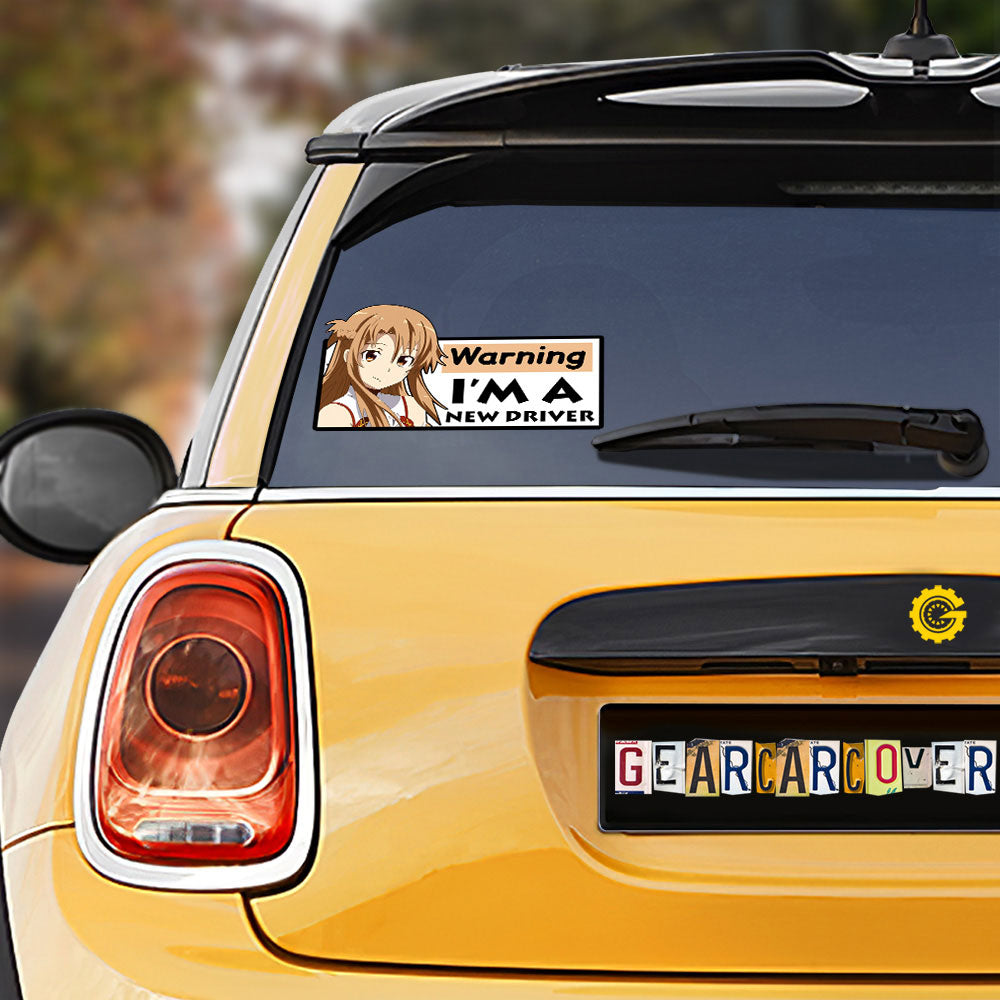 Asuna Yuki Warning New Driver Car Sticker Custom Car Accessories - Gearcarcover - 1