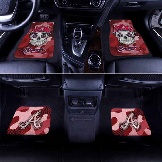Atlanta Braves Car Floor Mats Skull Theme Collection - Gearcarcover - 2