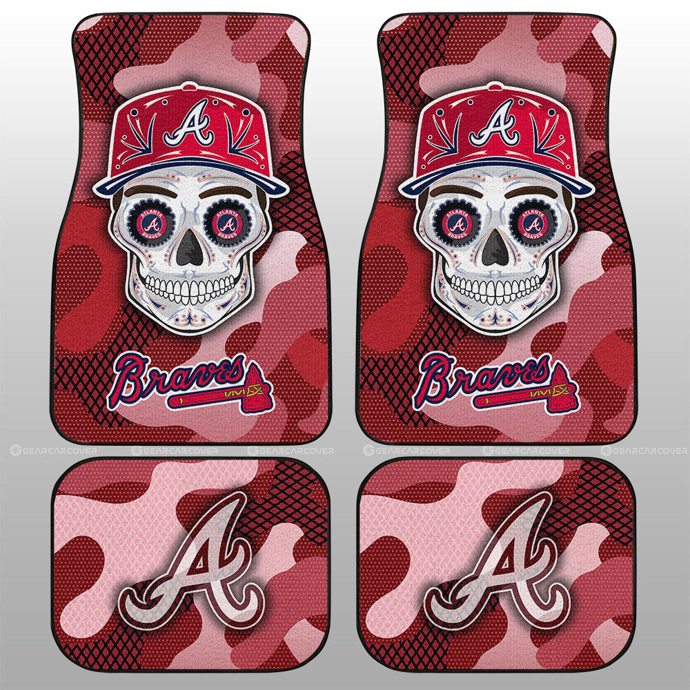 Atlanta Braves Car Floor Mats Skull Theme Collection - Gearcarcover - 1