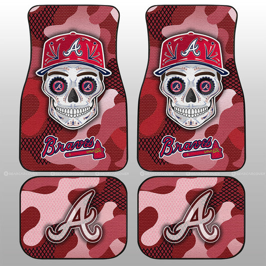 Atlanta Braves Car Floor Mats Skull Theme Collection - Gearcarcover - 1
