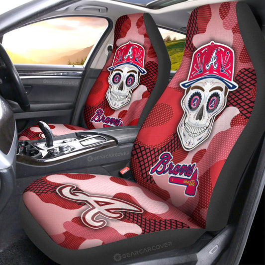 Atlanta Braves Car Seat Covers Skull Theme Collection - Gearcarcover - 1