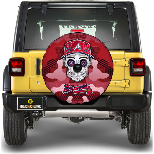 Atlanta Braves Spare Tire Covers Camera Hole Skull Theme Collection - Gearcarcover - 1