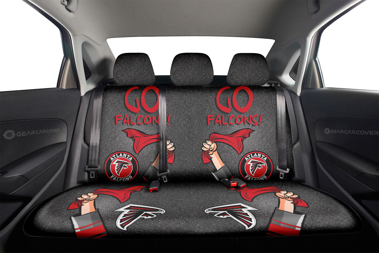 Atlanta Falcons Car Back Seat Covers Custom Car Accessories - Gearcarcover - 2