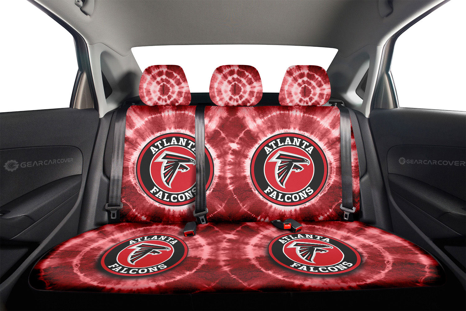 Atlanta Falcons Car Back Seat Covers Custom Tie Dye Car Accessories - Gearcarcover - 2