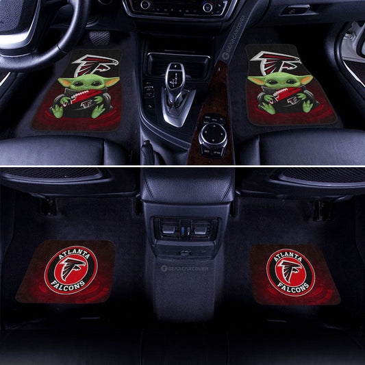 Atlanta Falcons Car Floor Mats Baby Yoda Car Accessories For Fan - Gearcarcover - 2