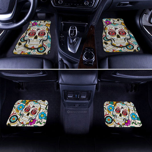 Atlanta Falcons Car Floor Mats Custom Sugar Skull Car Accessories - Gearcarcover - 2