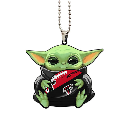 Atlanta Falcons Ornament Baby Yoda Car Accessories - Gearcarcover - 1