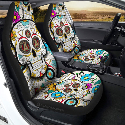 Atlanta United FC Car Seat Covers Custom Sugar Skull Car Accessories - Gearcarcover - 2