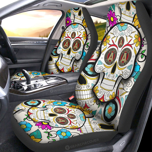 Atlanta United FC Car Seat Covers Custom Sugar Skull Car Accessories - Gearcarcover - 1