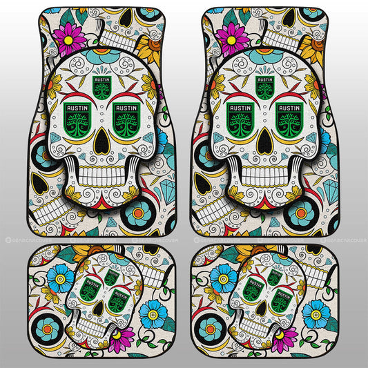 Austin FC Car Floor Mats Custom Sugar Skull Car Accessories - Gearcarcover - 1