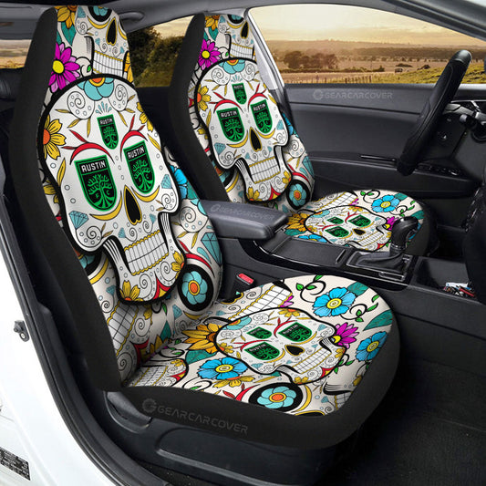 Austin FC Car Seat Covers Custom Sugar Skull Car Accessories - Gearcarcover - 2