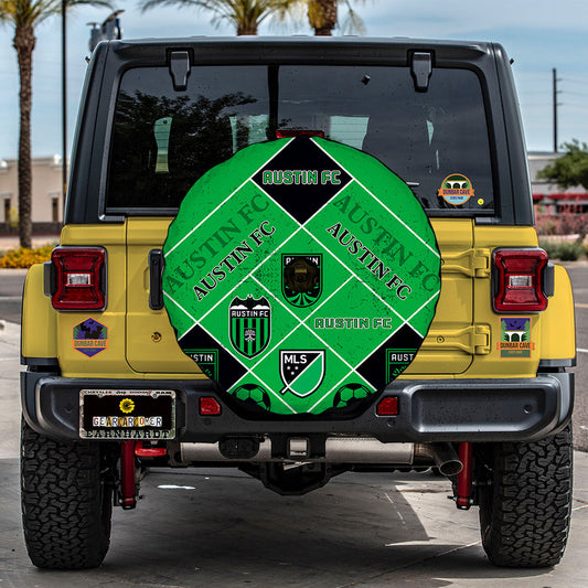 Austin FC Spare Tire Covers Camera Hole Sporty Team Collection - Gearcarcover - 2