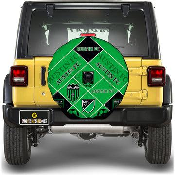 Austin FC Spare Tire Covers Camera Hole Sporty Team Collection - Gearcarcover - 1
