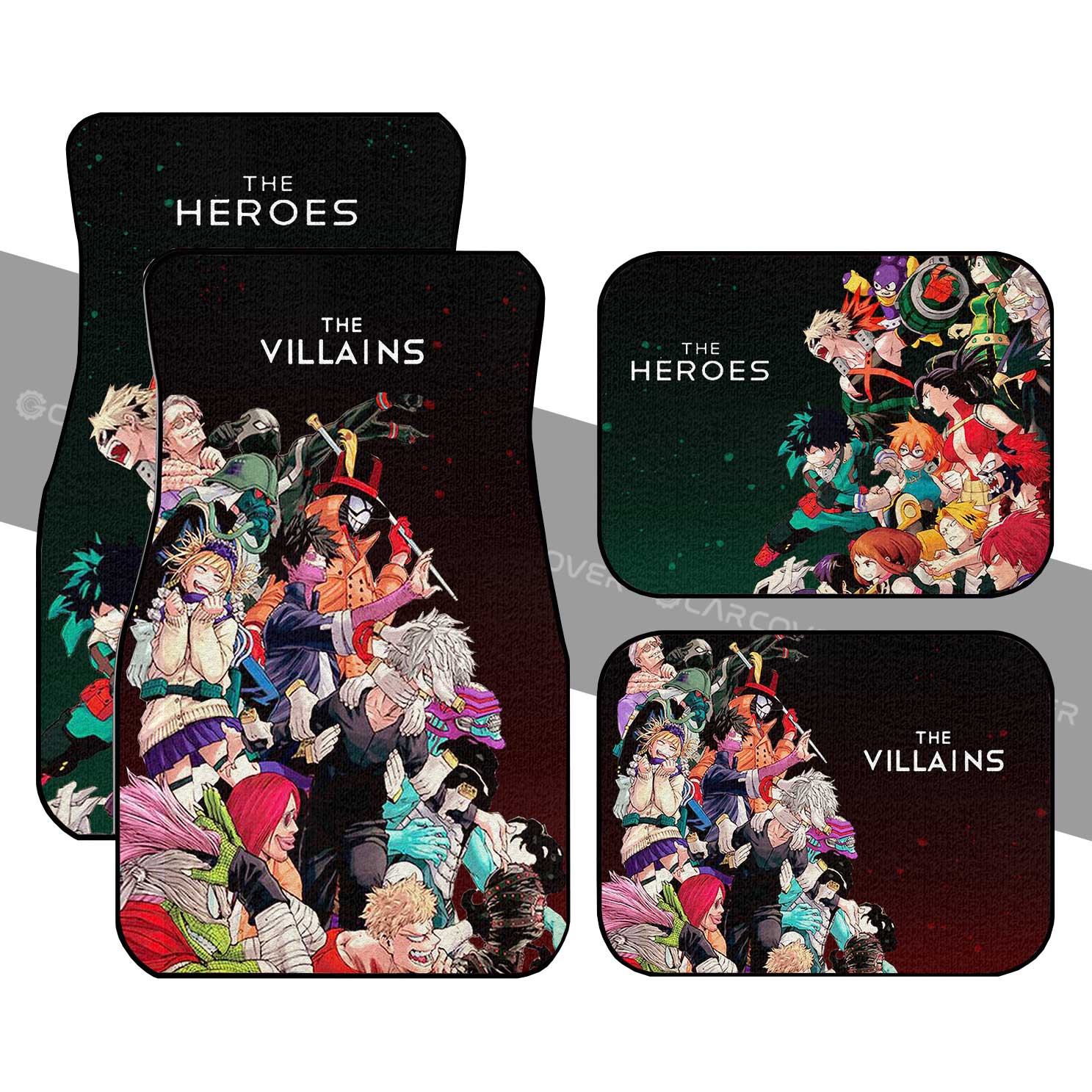 BNHA Heroes Vs Villains Car Floor Mats Custom Car Accessories - Gearcarcover - 1