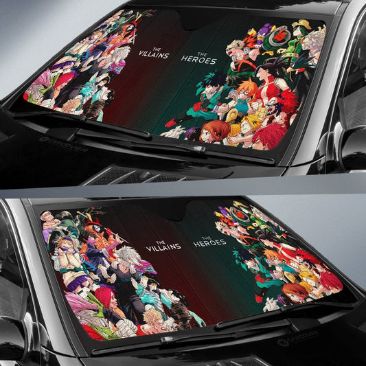 BNHA Heroes Vs Villains Car Sunshade Custom Car Accessories - Gearcarcover - 2