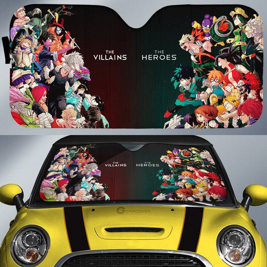 BNHA Heroes Vs Villains Car Sunshade Custom Car Accessories - Gearcarcover - 1