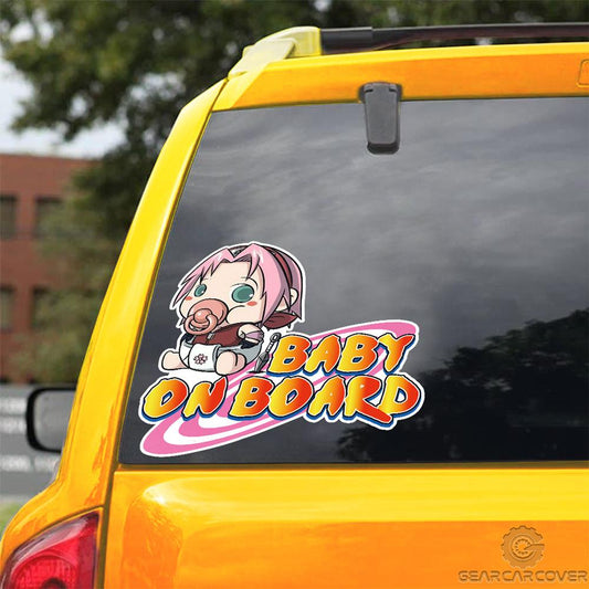 Baby On Board Sakura Car Sticker Custom Anime Car Accessories - Gearcarcover - 2