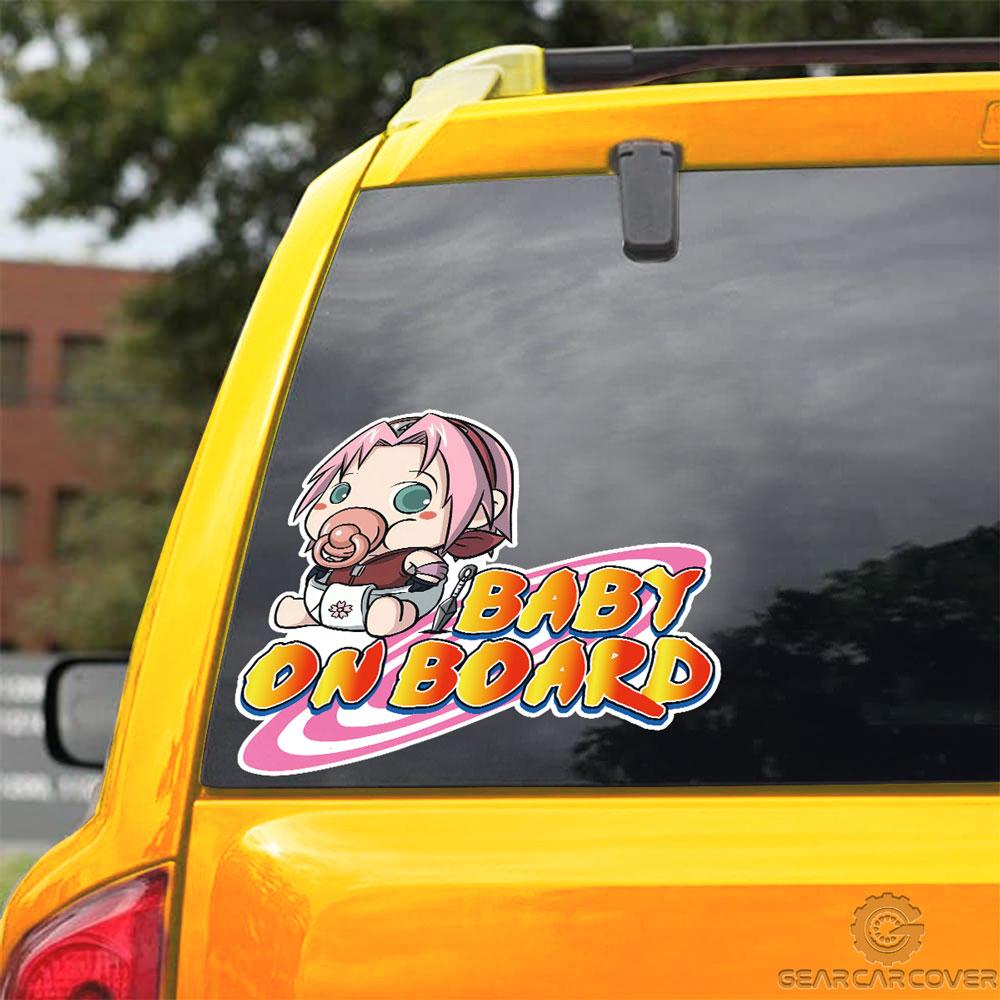 Baby On Board Sakura Car Sticker Custom Anime Car Accessories - Gearcarcover - 2