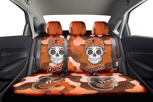 Baltimore Orioles Car Back Seat Covers Skull Theme Collection - Gearcarcover - 2