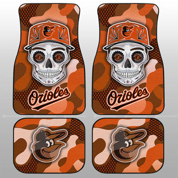 Baltimore Orioles Car Floor Mats Skull Theme Collection - Gearcarcover - 1