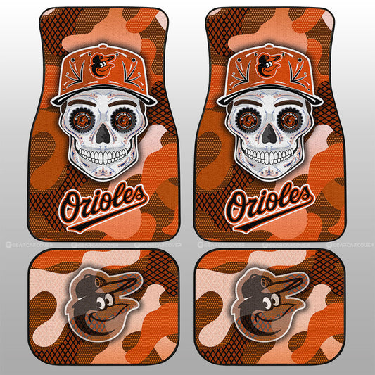 Baltimore Orioles Car Floor Mats Skull Theme Collection - Gearcarcover - 1