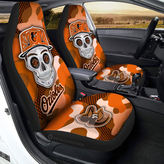 Baltimore Orioles Car Seat Covers Skull Theme Collection - Gearcarcover - 2