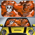 Baltimore Orioles Car Sunshade Skull Theme Collection - Gearcarcover - 1