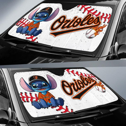 Baltimore Orioles Car Sunshade Stitch Theme Collection - Gearcarcover - 2