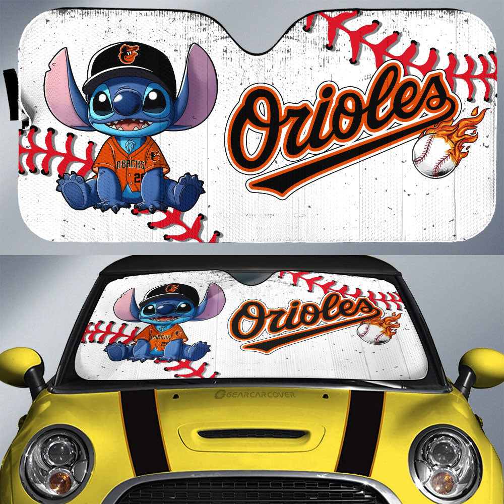 Baltimore Orioles Car Sunshade Stitch Theme Collection - Gearcarcover - 1